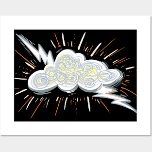 Storm cloud and lightning Posters and Art